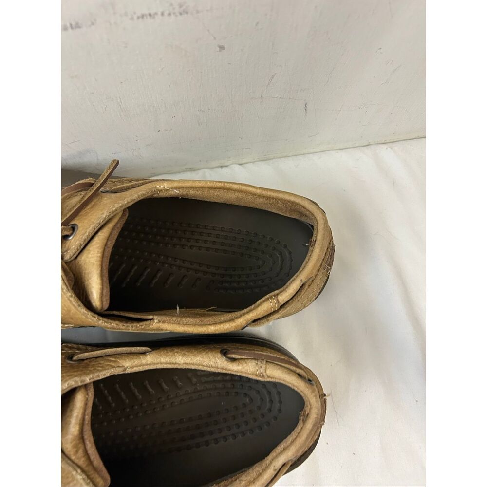Crocs men’s brown boat shoes size 11‎ defect - Picture 3 of 10